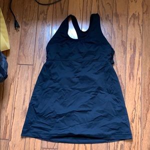 Black open back lulu lemon fitted tank